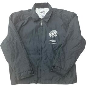 Men’s Harley Davidson & Miller Lite Black Windbreaker Jacket EUC Size XXL